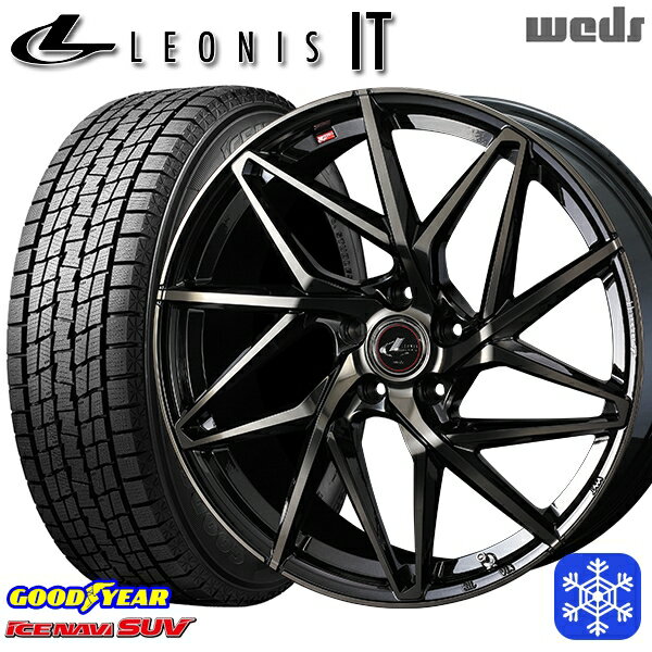 215/60R17 96Q アルファード ヴェルファイア 2022〜2023年製 グッドイヤー アイスナビSUV Weds ウェッズ レオニス IT PBMC/TI 17インチ 7.0J 5H114.3 スタッドレスタイヤホイール4本セット