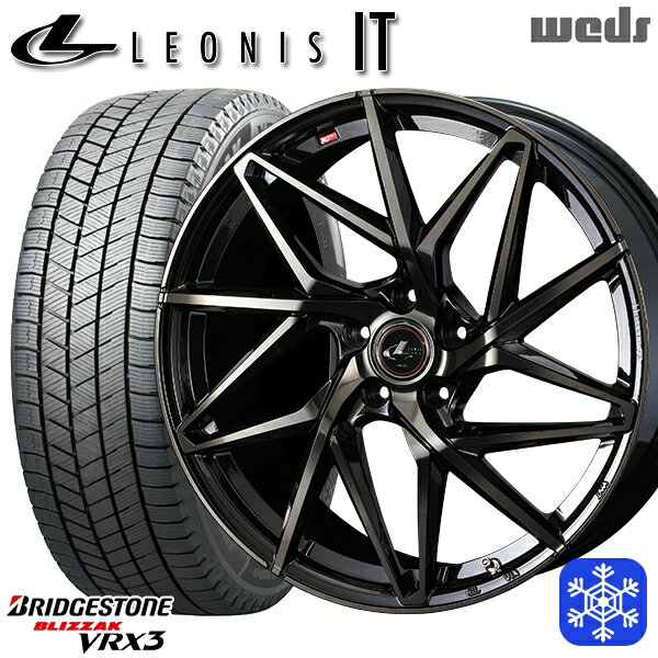 235/50R18 アルファード ヴァルファイア 2023〜2024年製 ブリヂストン ブリザック VRX3 Weds ウェッズ レオニス IT PBMC/TI 18インチ 7.0J 5H114.3 スタッドレスタイヤホイール4本セット