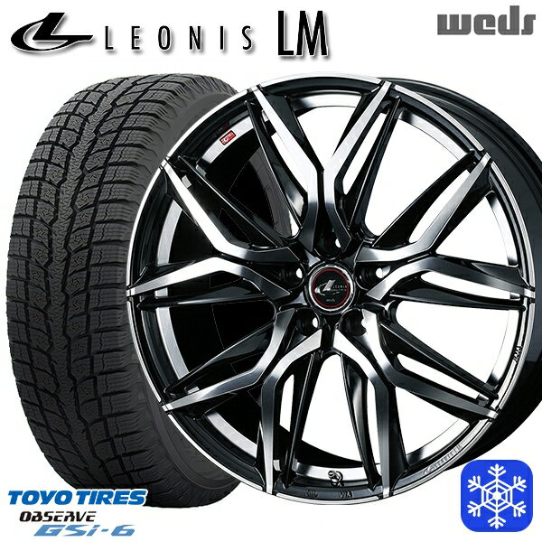 225/55R18 デリカD5 エクストレイル 2022〜2023年製 トーヨー オブザーブ GSi-6 Weds ウェッズ レオニス LM PBMC 18インチ 7.0J 5H114.3 スタッドレスタイヤホイール4本セット