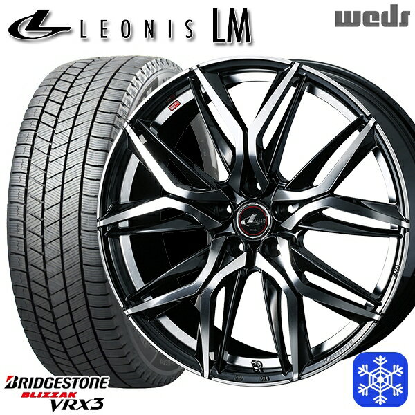 【取付対象】215/60R16 フォレスター レガシィ 2022〜2023年製 ブリヂストン ブリザック VRX3 Weds ウェッズ レオニス LM PBMC 16インチ 6.5J 5穴 100 スタッドレスタイヤホイール4本セット 送料無料