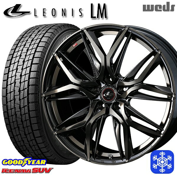 215/70R16 100Q デリカD5 2022〜2023年製 グッドイヤー アイスナビSUV Weds ウェッズ レオニス LM PBMC/TI 16インチ 6.5J 5H114.3 114.3 スタッドレスタイヤホイール4本セット