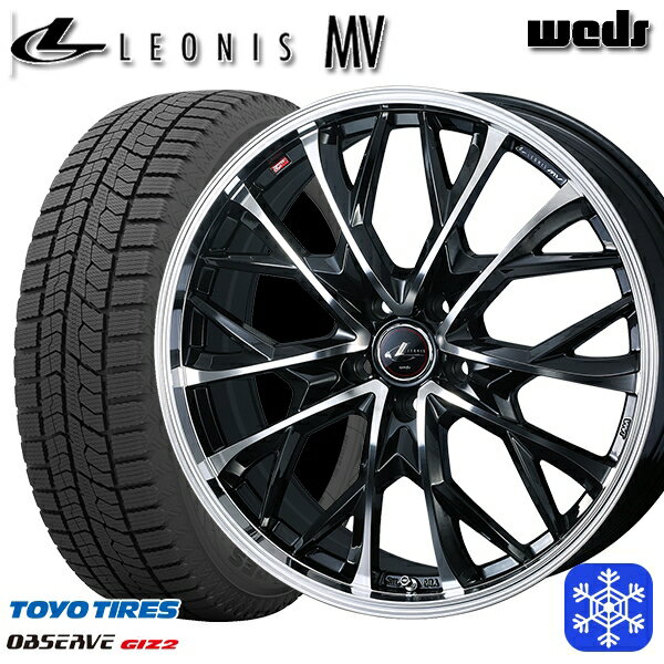 【取付対象】205/55R16 アクセラ リーフ 2023〜2024年製 トーヨー オブザーブ ギズ2 Weds ウェッズ レオニス MV PBMC 16インチ 6.5J 5H114.3 スタッドレスタイヤホイール4本セット