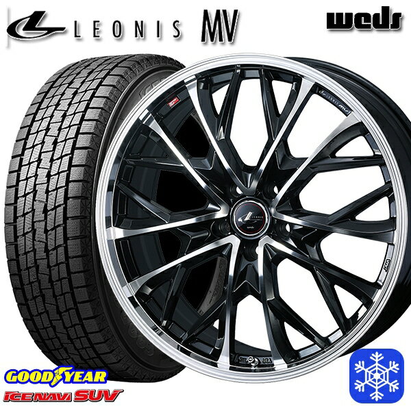 【取付対象】215/70R16 100Q デリカD5 2022〜2023年製 グッドイヤー アイスナビSUV Weds ウェッズ レオニス MV PBMC 16インチ 6.5J 5H114.3 114.3 スタッドレスタイヤホイール4本セット
