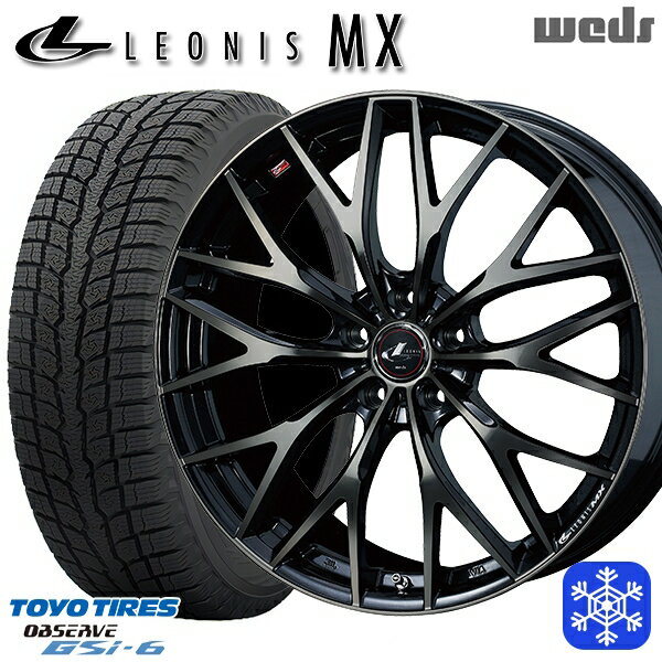 225/55R18 デリカD5 エクストレイル 2022〜2023年製 トーヨー オブザーブ GSi-6 Weds ウェッズ レオニス MX PBMC/TI 18インチ 7.0J 5H114.3 スタッドレスタイヤホイール4本セット