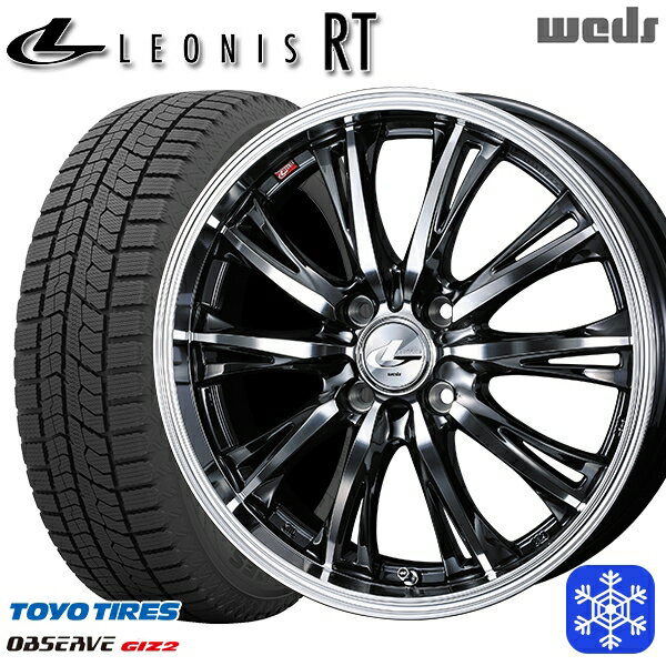 165/55R14 モコ ルークス 2022〜2023年製 トーヨー オブザーブ ギズ2 Weds ウェッズ レオニス RT BMCMC 14インチ 4.5J 4H100 スタッドレスタイヤホイール4本セット