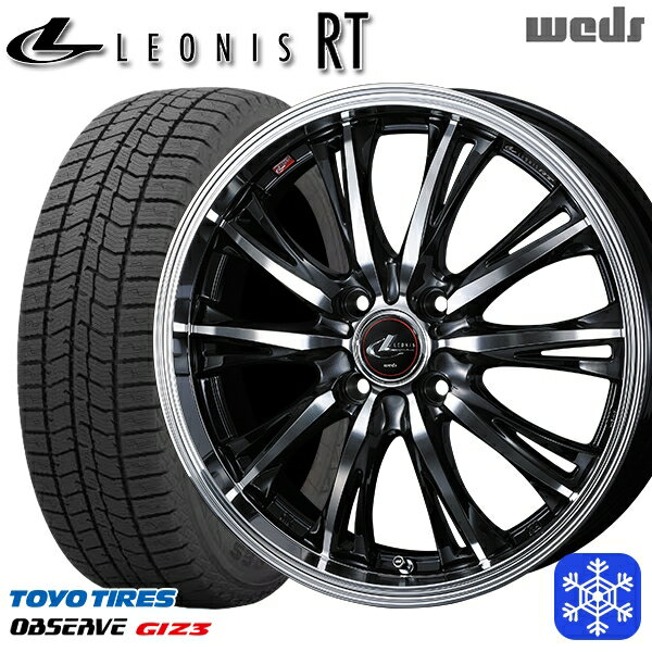 165/55R14 モコ ルークス 2023〜2024年製 トーヨー オブザーブ ギズ3 Weds ウェッズ レオニス RT PBMC 14インチ 4.5J 4H100 スタッドレスタイヤホイール4本セット