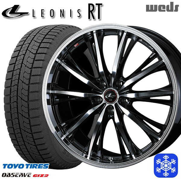 205/55R16 アクセラ リーフ 2023〜2024年製 トーヨー オブザーブ ギズ2 Weds ウェッズ レオニス RT PBMC 16インチ 6.5J 5H114.3 スタッドレスタイヤホイール4本セット