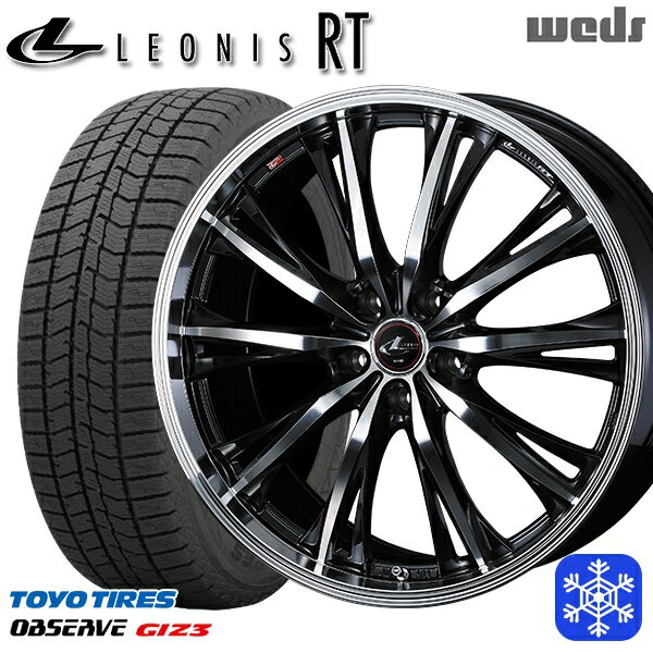 225/55R18 デリカD5 エクストレイル 2024年製 トーヨー オブザーブ ギズ3 Weds ウェッズ レオニス RT PBMC 18インチ 7.0J 5H114.3 スタッドレスタイヤホイール4本セット