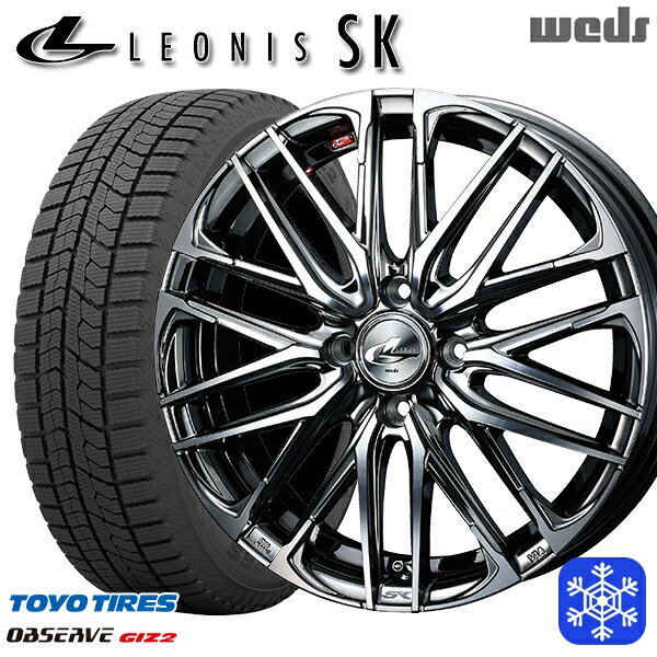 195/55R16 カローラ フィット 2023〜2024年製 トーヨー オブザーブ ギズ2 Weds ウェッズ レオニス SK BMCMC 16インチ 6.0J 4H100 新品 スタッドレス1台分4本セット