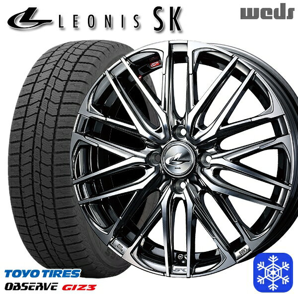 165/55R15 N-BOX タント 2024年製 トーヨー オブザーブ ギズ3 Weds ウェッズ レオニス SK BMCMC 15インチ 4.5J 4H100 スタッドレスタイヤホイール4本セット