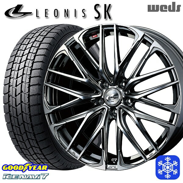 215/60R17 96Q アルファード ヴェルファイア 2024〜2025年製 グッドイヤー アイスナビ7 NAVI7 Weds ウェッズ レオニス SK BMCMC 17インチ 7.0J 5H114.3 新品 スタッドレス1台分4本セット