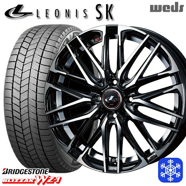 155/65R14 N-BOX タント 2025年製 ブリヂストン ブリザック WZ1 Weds ウェッズ レオニス SK PBMC 14インチ 4.5J 4H100 新品 スタッドレス1台分4本セット