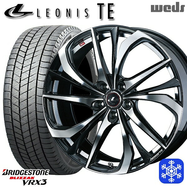 225/55R18 デリカD5 エクストレイル 2023〜2024年製 ブリヂストン ブリザック VRX3 Weds ウェッズ レオニス TE PBMC 18インチ 7.0J 5H114.3 スタッドレスタイヤホイール4本セット