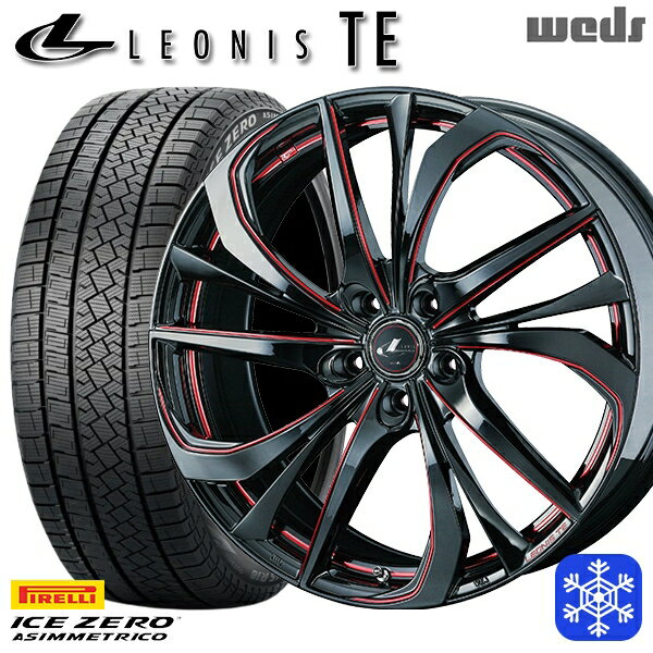 235/55R19 レクサスRX 2022〜2023年製 ピレリ アイスゼロアシンメトリコ Weds ウェッズ レオニス TE BK/SC 19インチ 8.0J 5H114.3 スタッドレスタイヤホイール4本セット