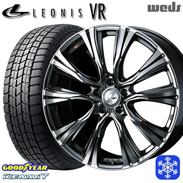 【取付対象】225/45R18 クラウン レヴォーグ 2021〜2022年製 グッドイヤー アイスナビ7 Weds ウェッズ レオニス VR BMCMC 18インチ7.0J 5穴 114.3 スタッドレスタイヤホイール4本セット 送料無料