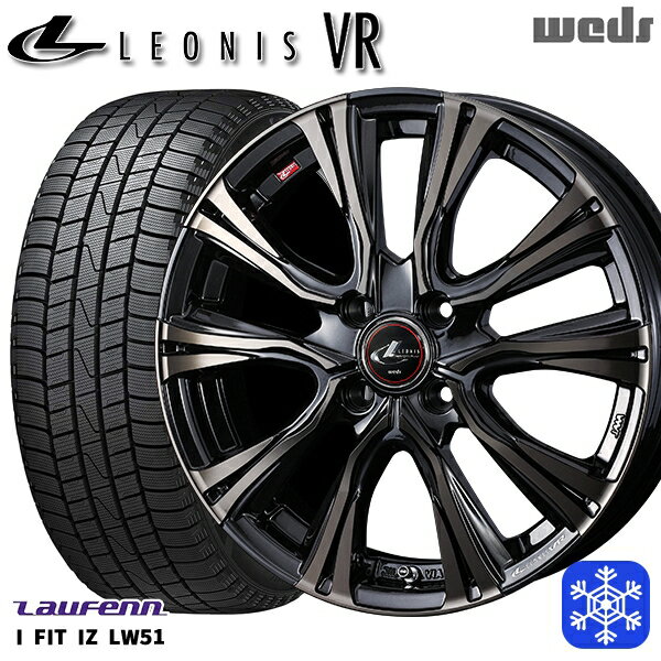 185/55R15 ノート マーチ デミオ 2022年製 ラウフェン LW51 Weds ウェッズ レオニス VR PBMC/TI 15インチ 5.5J 4H100 スタッドレスタイヤホイール4本セット