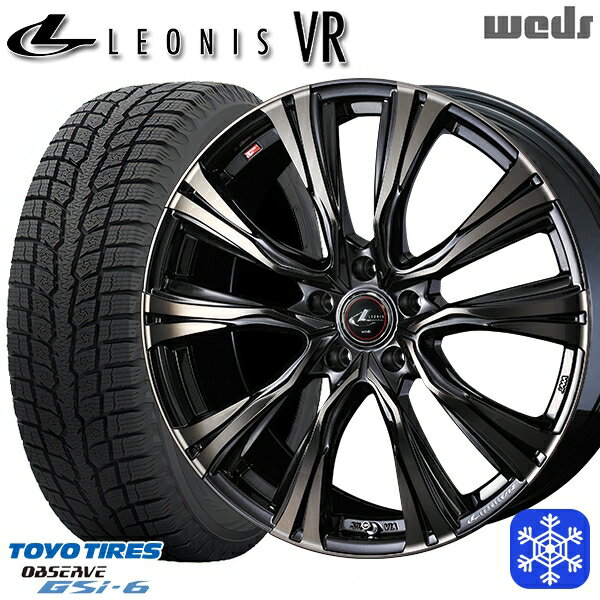 【取付対象】225/55R18 デリカD5 エクストレイル 2022〜2023年製 トーヨー オブザーブ GSi-6 Weds ウェッズ レオニス VR PBMC/TI 18インチ 7.0J 5穴 114.3 スタッドレスタイヤホイール4本セット 送料無料