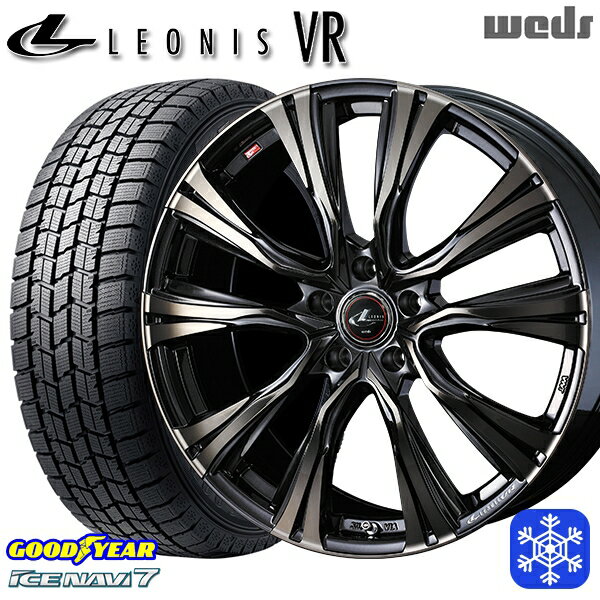 215/60R16 フォレスター レガシィ 2023年製 グッドイヤー アイスナビ7 Weds ウェッズ レオニス VR PBMC/TI 16インチ 6.5J 5H100 スタッドレスタイヤホイール4本セット