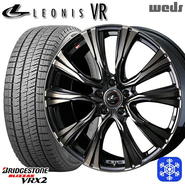 205/55R16 アクセラ リーフ 2023年製 ブリヂストン VRX2 Weds ウェッズ レオニス VR PBMC/TI 16インチ 6.5J 5H114.3 スタッドレスタイヤホイール4本セット