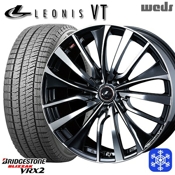 【取付対象】205/55R16 アクセラ リーフ 2021〜2022年製 ブリヂストン VRX2 Weds ウェッズ レオニス VT PBMC 16インチ 6.5J 5穴 114.3 スタッドレスタイヤホイール4本セット 送料無料