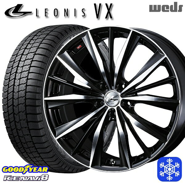 215/45R17 ノア ヴォクシー 2022〜2023年製 グッドイヤー アイスナビ8 Weds ウェッズ レオニス VX BKMC 17インチ 7.0J 5H114.3 スタッドレスタイヤホイール4本セット