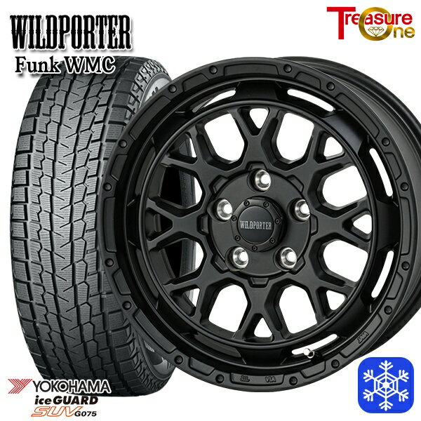【取付対象】215/70R16 100Q デリカD5 2022〜2023年製 ヨコハマ アイスガードSUV G075 トレジャーワン ワイルドポーター ファンク WMC MBK 16インチ 7.0J 5H114.3 114.3 スタッドレスタイヤホイール4本セット