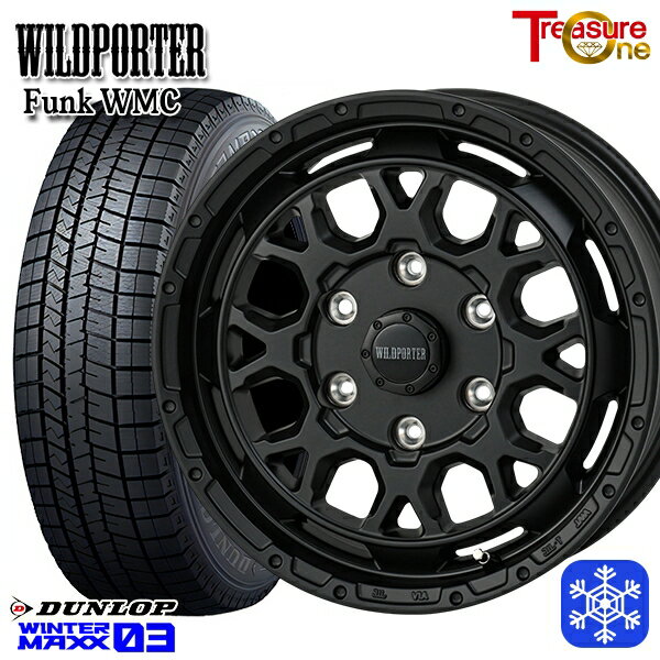 215/65R16 98Q ハイエース ※車検非対応 2024〜2025年製 ダンロップ ウィンターマックス WM03 トレジャーワン ワイルドポーター ファンク WMC MBK 16インチ 6.5J 6H139.7 新品 スタッドレス1台分4本セット