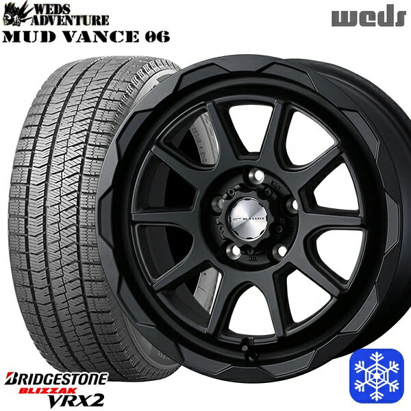 205/65R16 ヤリスクロス 10アルファード 2022〜2023年製 ブリヂストン ブリザック VRX2 Weds マッドヴァンス06 フルマットブラック 16インチ 7.0J 5H114.3 スタッドレスタイヤホイール4本セット