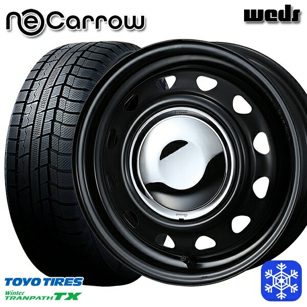 165/65R14 ハスラー ソリオ 2023〜2024年製 トーヨー ウィンター トランパス TX Weds ウェッズ ネオキャロ セミマットブラック/クロームキャップ 14インチ 4.5J 4H100 新品 スタッドレス1台分4本セット