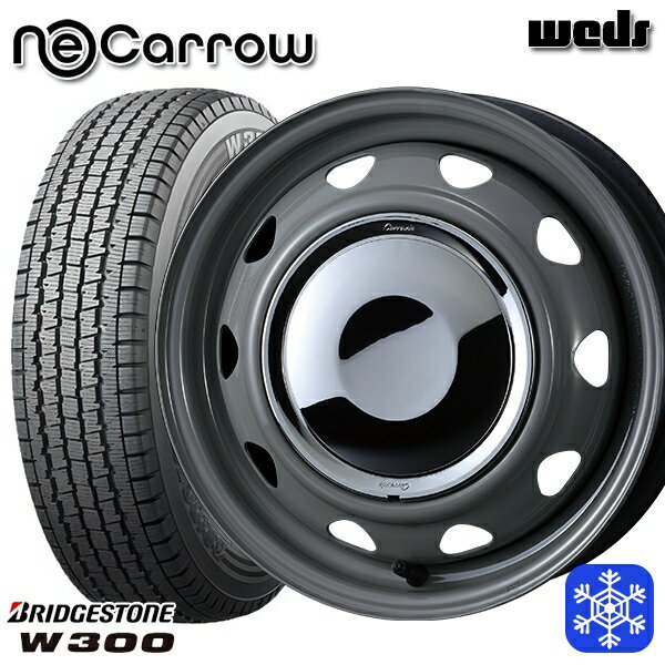 145/80R12 エブリィ ハイゼット 2024〜2025年製 ブリヂストン W300 Weds ウェッズ ネオキャロ グレー/クロームキャップ 12インチ 3.5J 4H100 新品 スタッドレス1台分4本セット