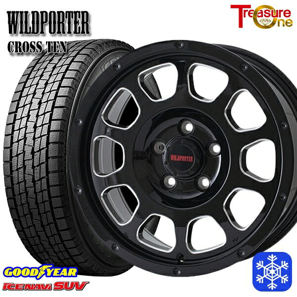 215/60R17 96Q アルファード ヴェルファイア 2022〜2023年製 グッドイヤー アイスナビSUV トレジャーワン ワイルドポータークロステン BK/SM 17インチ 7.5J 5H114.3 スタッドレスタイヤホイール4本セット