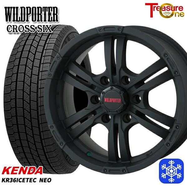 215/60R17 96Q ハイエース ※車検非対応 2022〜2023年製 ケンダ アイステックネオ KR36 トレジャーワン ワイルドポーター クロスシックス MBK 17インチ 6.5J 6H139.7 +38 スタッドレスタイヤホイール4本セット