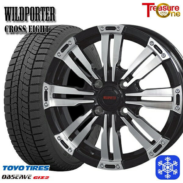 165/55R14 モコ ルークス 2022〜2023年製 トーヨー オブザーブ ギズ2 トレジャーワン ワイルドポータークロスエイト BP 14インチ 4.5J 4H100 スタッドレスタイヤホイール4本セット
