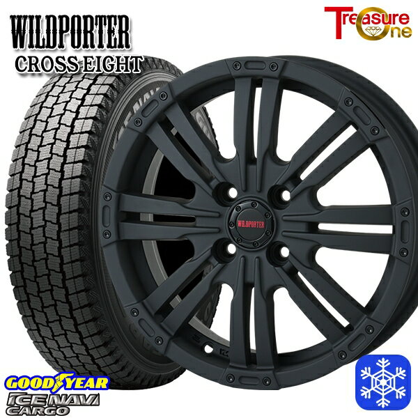 145R12 6PR （145/80R12） 2024〜2025年製 グッドイヤー アイスナビカーゴ トレジャーワン ワイルドポーター クロスエイト MBK 12インチ 4.0B 4H100 +42 新品 スタッドレス1台分4本セット