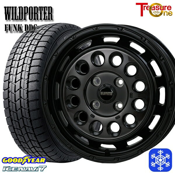 155/65R14 N-BOX タント 2022〜2023年製 グッドイヤー アイスナビ7 トレジャーワン ワイルドポーターファンク DDC BP/BC 14インチ 4.5J 4H100 スタッドレスタイヤホイール4本セット