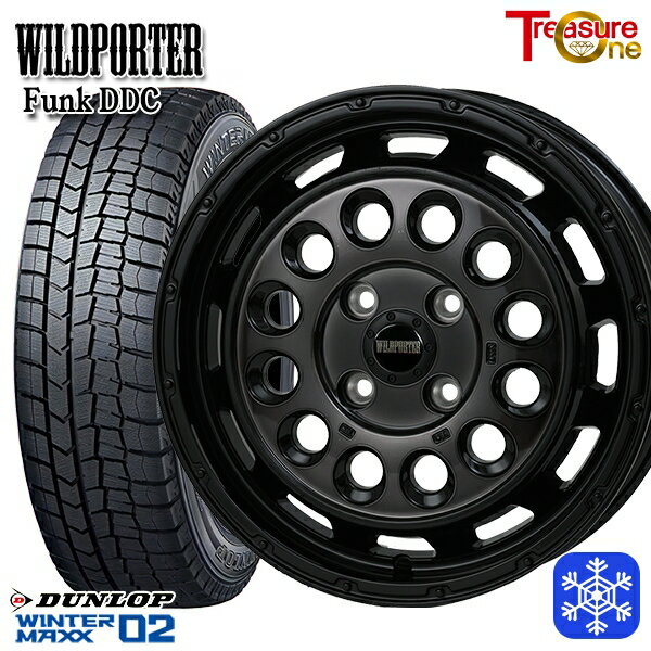 165/55R15 N-BOX タント 2024〜2025年製 ダンロップ ウィンターマックス WM02 トレジャーワン ワイルドポーターファンク DDC BP/BC 15インチ 5.0J 4H100 新品 スタッドレス1台分4本セット