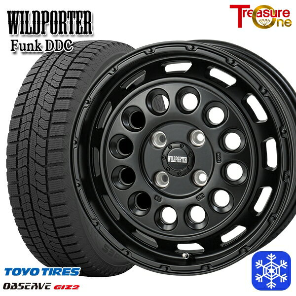 155/65R14 75Q 2023〜2024年製 トーヨー オブザーブ ギズ2 トレジャーワン ワイルドポーターファンク DDC MBK 14インチ 4.5J 4H100 スタッドレスタイヤホイール4本セット