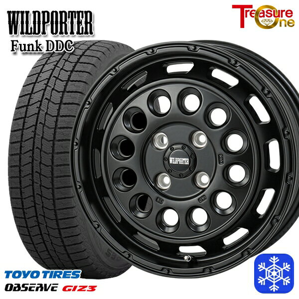 【取付対象】165/55R15 N-BOX タント 2024年製 トーヨー オブザーブ ギズ3 トレジャーワン ワイルドポーターファンク DDC MBK 15インチ 5.0J 4H100 スタッドレスタイヤホイール4本セット