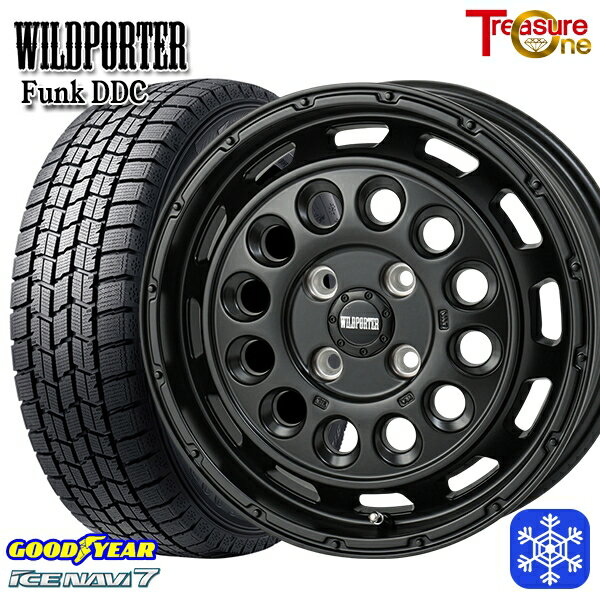 【取付対象】155/65R14 N-BOX タント 2022〜2023年製 グッドイヤー アイスナビ7 トレジャーワン ワイルドポーターファンク DDC MBK 14インチ 4.5J 4H100 スタッドレスタイヤホイール4本セット