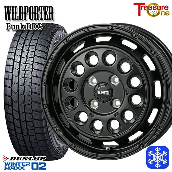 【取付対象】165/55R14 モコ ルークス 数量限定 2020〜2022年製 ダンロップ ウィンターマックス WM02 トレジャーワン ワイルドポーターファンク DDC MBK 14インチ 4.5J 4H100 スタッドレスタイヤホイール4本セット