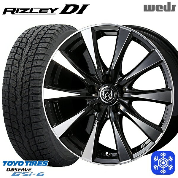 225/55R18 デリカD5 エクストレイル 2022〜2023年製 トーヨー オブザーブ GSi-6 Weds ウェッズ ライツレーDI ブラックポリッシュ 18インチ 7.5J 5H114.3 スタッドレスタイヤホイール4本セット