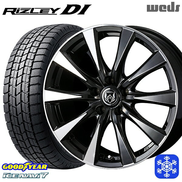 215/60R16 ヤリスクロス ヴェゼル 2023年製 グッドイヤー アイスナビ7 Weds ウェッズ ライツレーDI ブラックポリッシュ 16インチ 6.5J 5H114.3 スタッドレスタイヤホイール4本セット