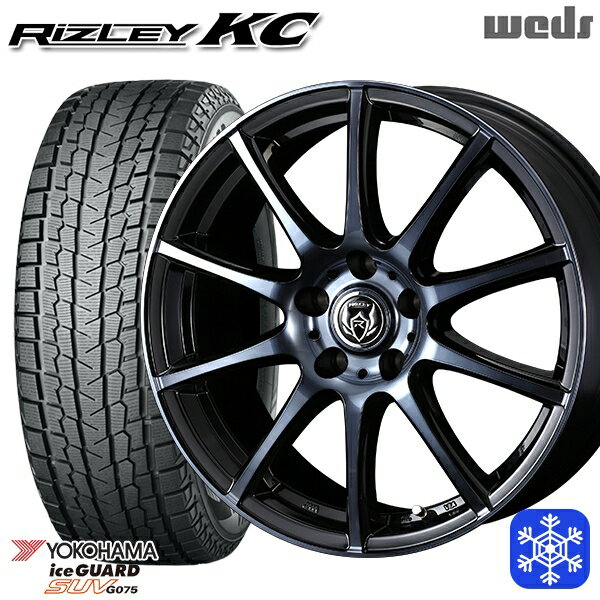 215/70R16 100Q デリカD5 2022〜2023年製 ヨコハマ アイスガードSUV G075 Weds ウェッズ ライツレーKC ブラックポリッシュBC 16インチ 6.5J 5H114.3 スタッドレスタイヤホイール4本セット