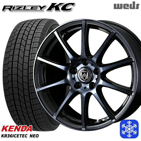 【取付対象】205/55R16 アクセラ リーフ 2022〜2023年製 ケンダ アイステックネオ KR36 Weds ウェッズ ライツレーKC ブラックポリッシュBC 16インチ 6.5J 5穴 114.3 スタッドレスタイヤホイール4本セット 送料無料