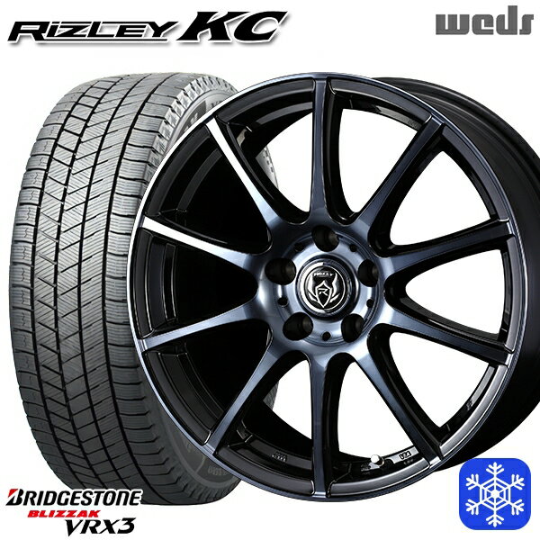 【取付対象】225/70R16 デリカD5 2022〜2023年製 ブリヂストン ブリザック VRX3 Weds ウェッズ ライツレーKC ブラックポリッシュBC 16インチ 6.5J 5穴 114.3 スタッドレスタイヤホイール4本セット 送料無料