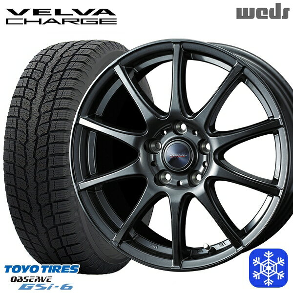 225/55R18 デリカD5 エクストレイル 2022〜2023年製 トーヨー オブザーブ GSi-6 Weds ウェッズ ヴェルヴァチャージ ディープメタル 18インチ 8.0J 5H114.3 スタッドレスタイヤホイール4本セット