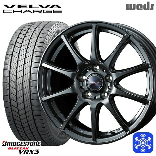 【取付対象】195/65R15 30/50プリウス インプレッサ 2022〜2023年製 ブリヂストン ブリザック VRX3 Weds ウェッズ ヴェルヴァチャージ ディープメタル 15インチ 6.0J 5穴 100 スタッドレスタイヤホイール4本セット 送料無料