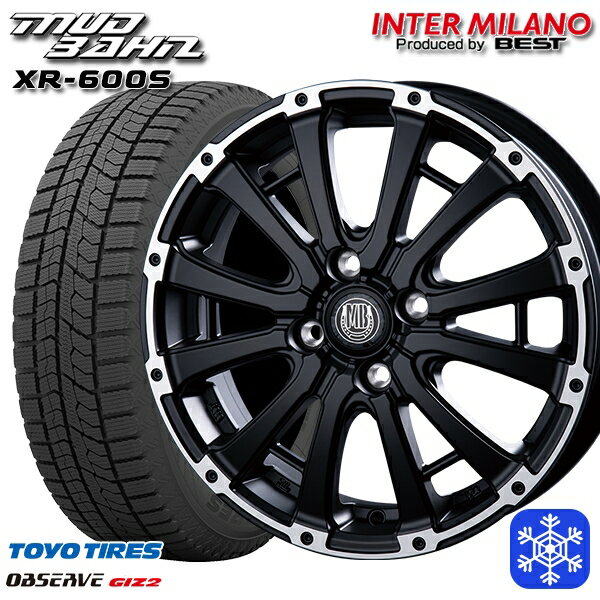 165/55R14 モコ ルークス 2022〜2023年製 トーヨー オブザーブ ギズ2 インターミラノ マッドバーン XR-600S SGB/RP 14インチ 4.5J 4H100 スタッドレスタイヤホイール4本セット