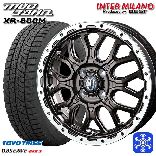 165/60R15 ハスラー ソリオ 2025年製 トーヨー オブザーブ ギズ2 インターミラノ マッドバーン XR-800M GBR/RP 15インチ 4.5J 4H100 新品 スタッドレス1台分4本セット