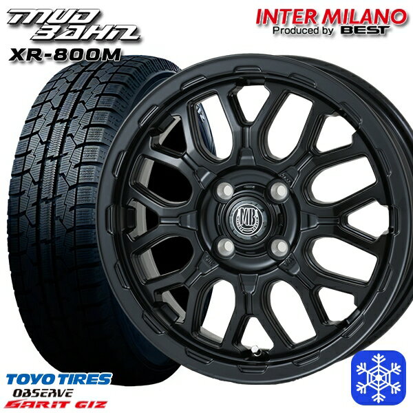 165/55R14 モコ ルークス 2022〜2023年製 トーヨー ガリット ギズ インターミラノ マッドバーン XR-800M MBK 14インチ 4.5J 4H100 スタッドレスタイヤホイール4本セット